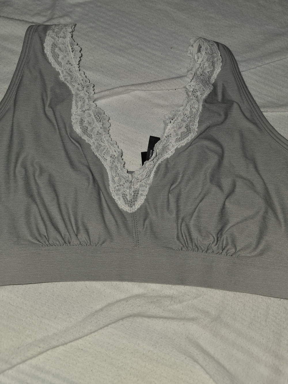 Torrid Wireless Lace-Trim Comfort Bralette in Gray 1X